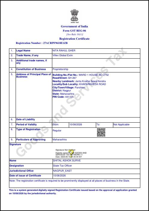 GST Registration Certificate