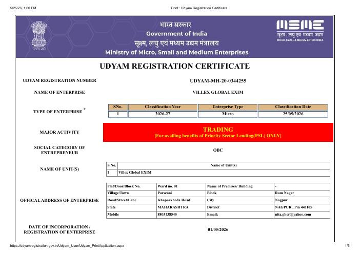 MSME Udyam Registration Certificate